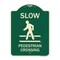 Signmission Designer Series-Slow Pedestrian Crossing Green Heavy-Gauge Aluminum, 24" x 18", G-1824-9890 A-DES-G-1824-9890 - alternate 1